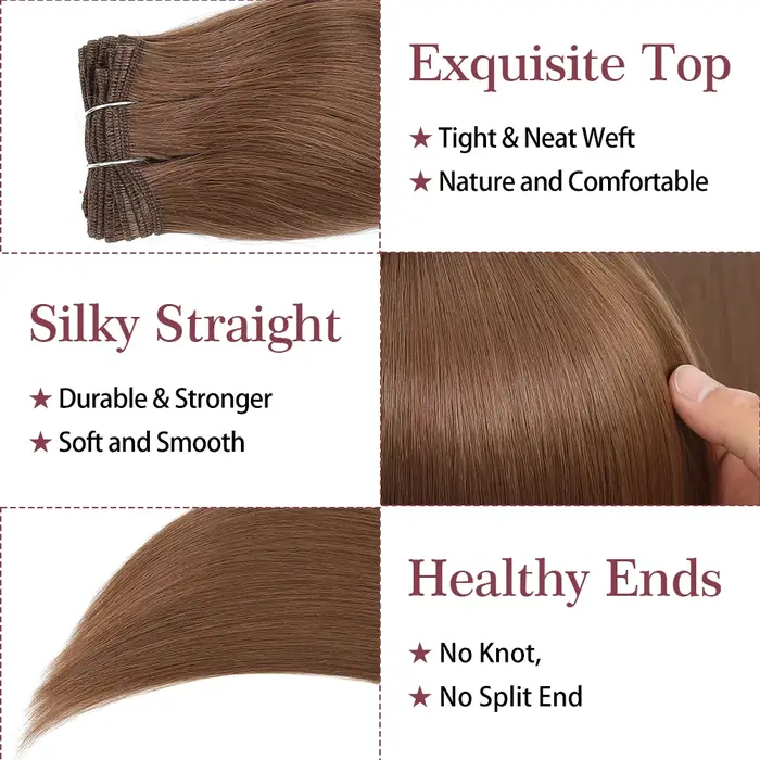 Extensions capillaires synthétiques brunes en Fiber de haute température