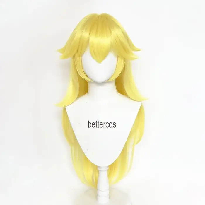 Haute qualité princesse pêche perruque jeu Cosplay perruque pêche couronne Cosplay longue perruque r