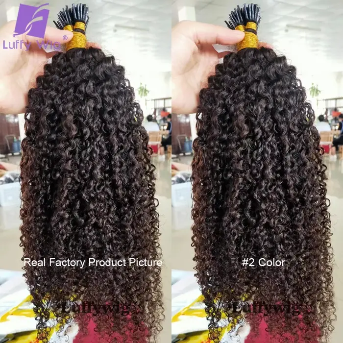 Afro crépus bouclés je pointe Extensions de cheveux Microlink
