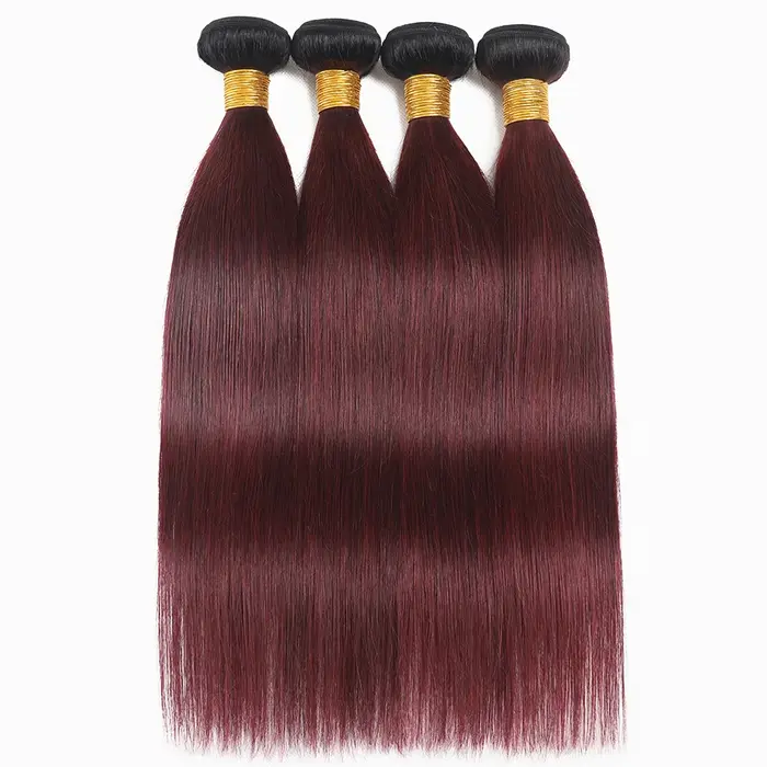 Tissage en lot brésilien naturel lisse ombré bordeaux
