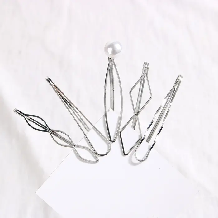 Lot de 5 pinces à cheveux dorées