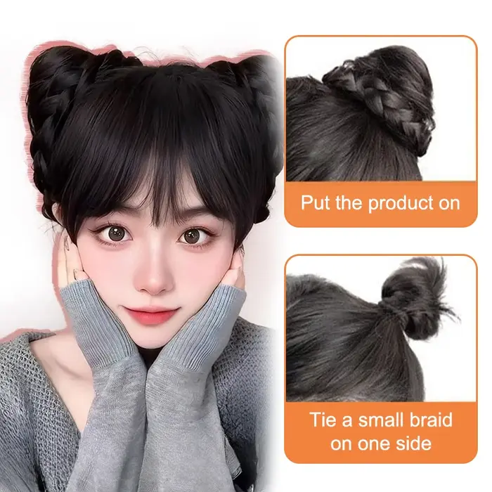 1 pièce Chignon synthétique style oreilles de chat