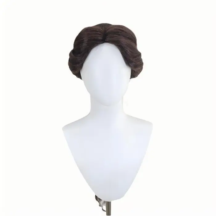 Perruque brune de style professionnel pour cosplay Belle Village Girl | Perruque La Belle et la Bê