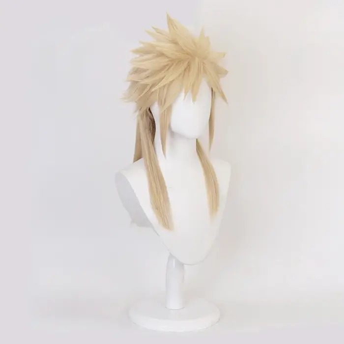 Anime Final Fantasy VII FF7 Cloud Strife lin Blonde Cosplay perruque résistant à la chaleur synthétique cheveux perruques Halloween