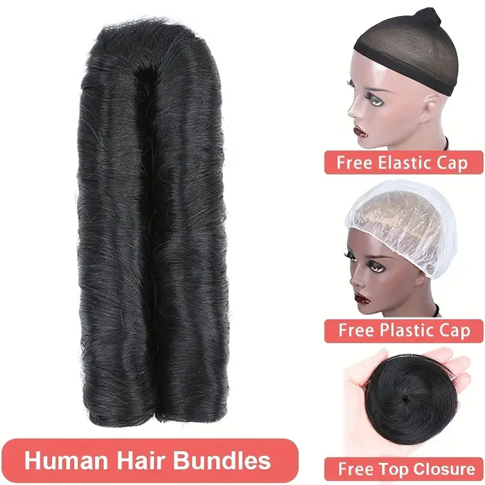28 pièces paquets de cheveux humains bouclés
