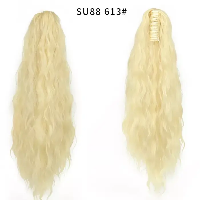 Extensions de cheveux bouclés ondulés queue de cheval longue pince à griffe synthétique sur Extensio
