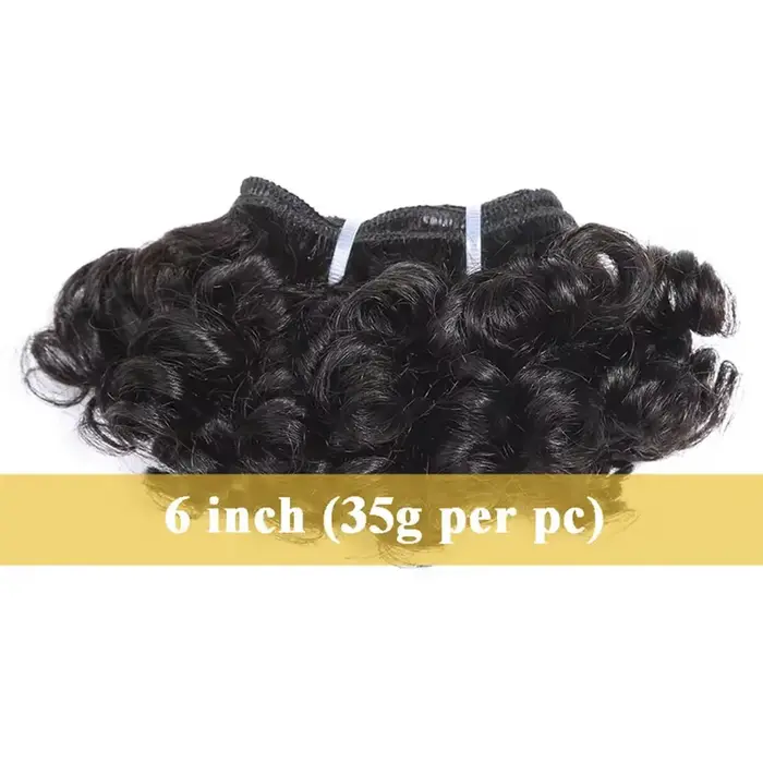 Bundles de tissage de cheveux bouclés rebondissants, cheveux brésiliens courts, document naturel, 100% cheveux humains, extensions de cheveux Remy, 3 pièces, 9A