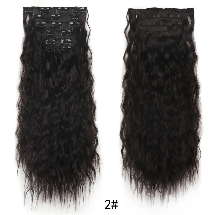 Extensions de cheveux synthétiques à clipser pour femmes et filles