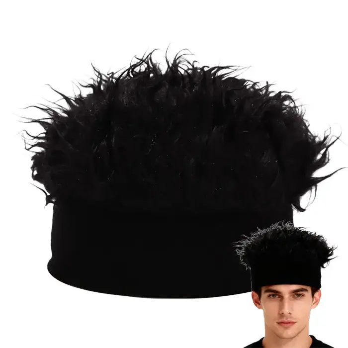 Chapeau de perruque polyvalent à la mode avec cheveux réalistes