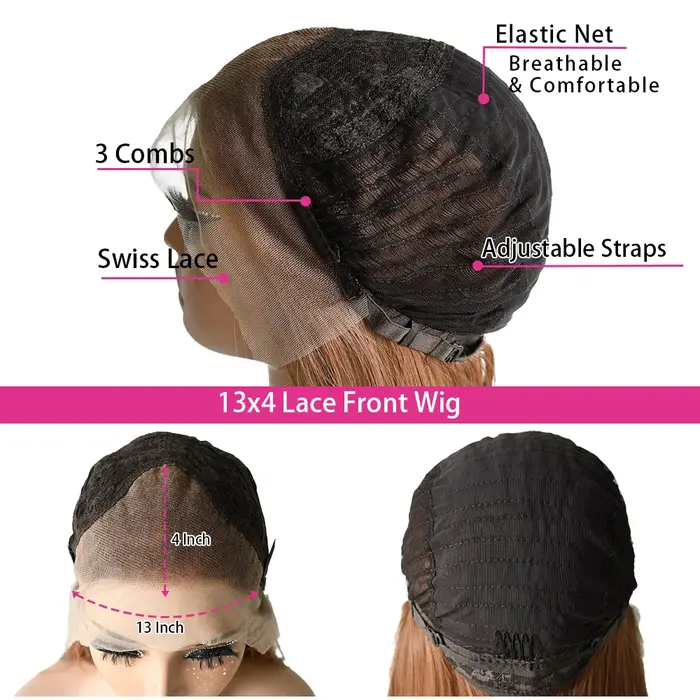 Perruque Lace Front synthétique longue, ondulée, avec mèches brunes, sans colle, de haute qualité, pré-épilée, avec ligne de cheveux naturelle, raie libre, pour cosplay