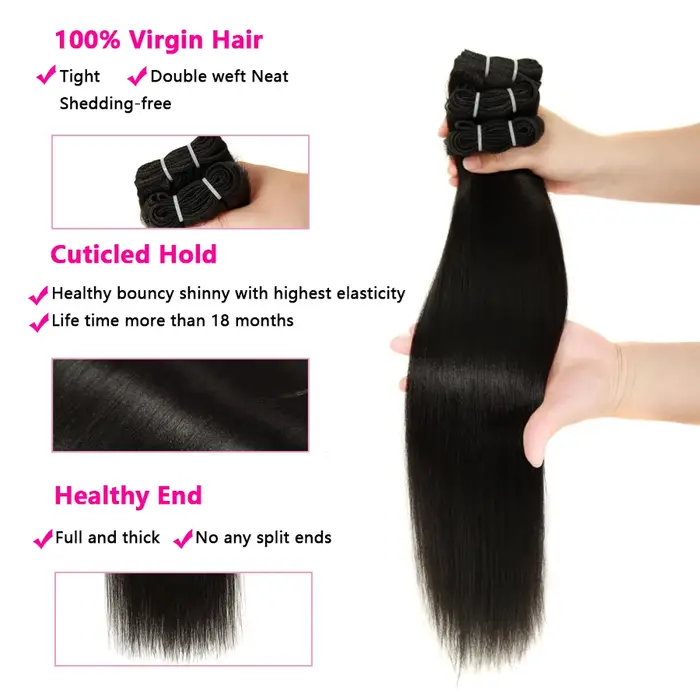WOWANGEL lumière Yaki droite paquets de cheveux humains rebondissant moelleux crépus droite vierge E