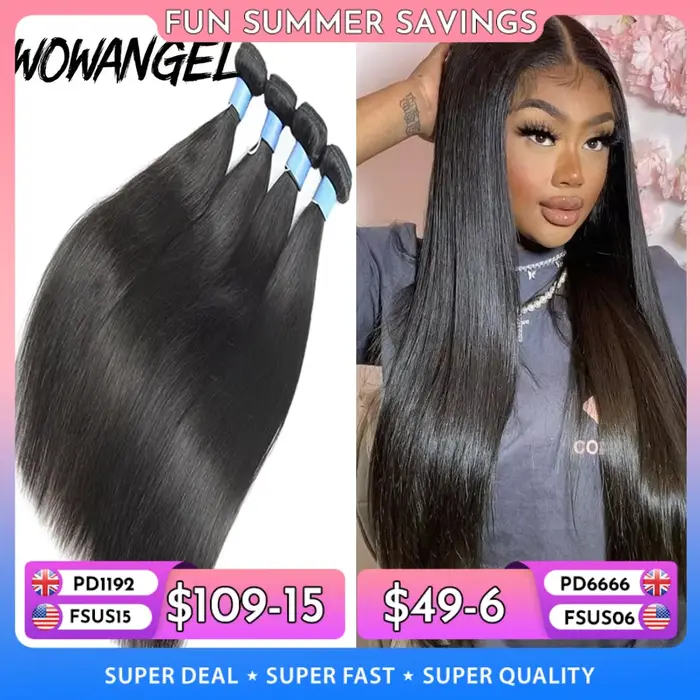 Wow Angel droit 28 30 pouces Remy brésilien cheveux humains paquets 100%