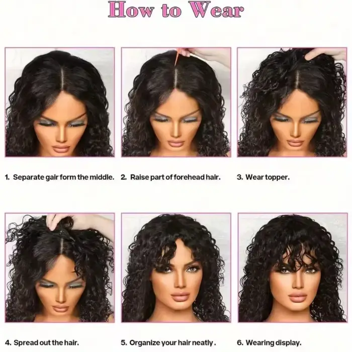 Cheveux bouclés Toppers pour femmes pince