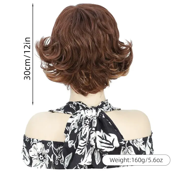 Perruque pour femmes, style tête complète naturelle