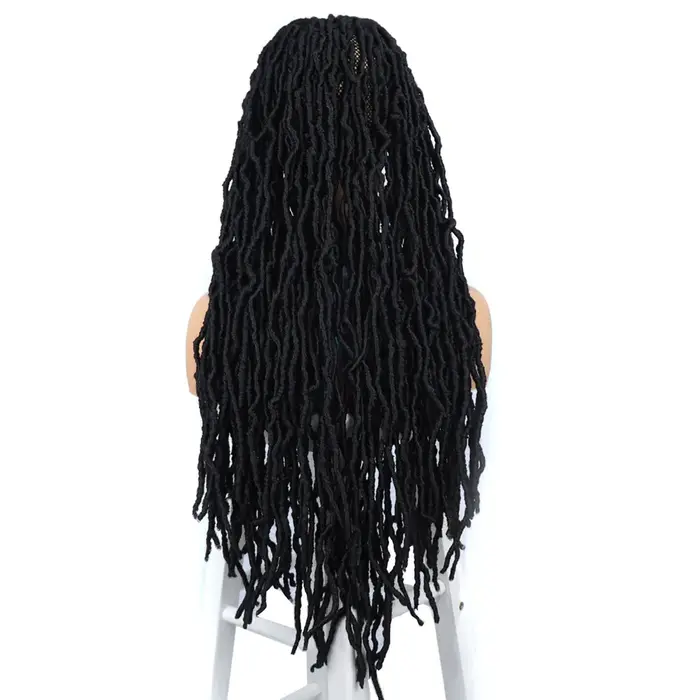 Dreadlocks perruques tressées Locs synthétiques pleine perruque de dentelle tresses féminines