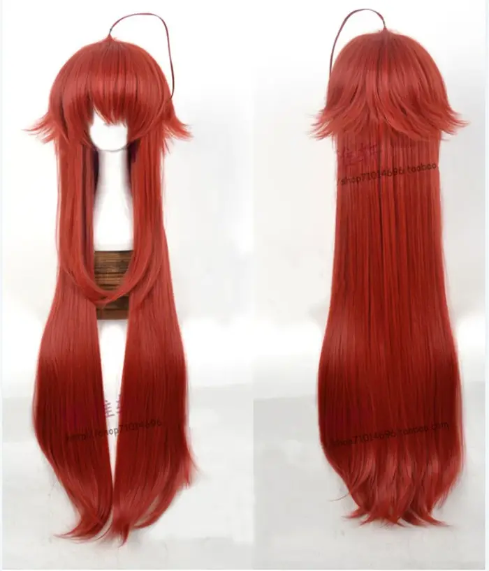 Lycée DxD Rias Gremory 100cm Long Vin Rouge Chaleur Degré Cheveux Cosplay Costume Perruque + Bonnet Gratuit
