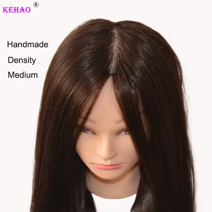Tête de poupée en cheveux réels 85%, pour coiffure, coiffure, Mannequin professionnel, coiffage pour pratiquer, fer à boucles chaudes, lisser