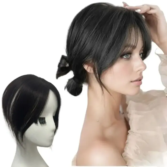 Frange de cheveux humains naturels