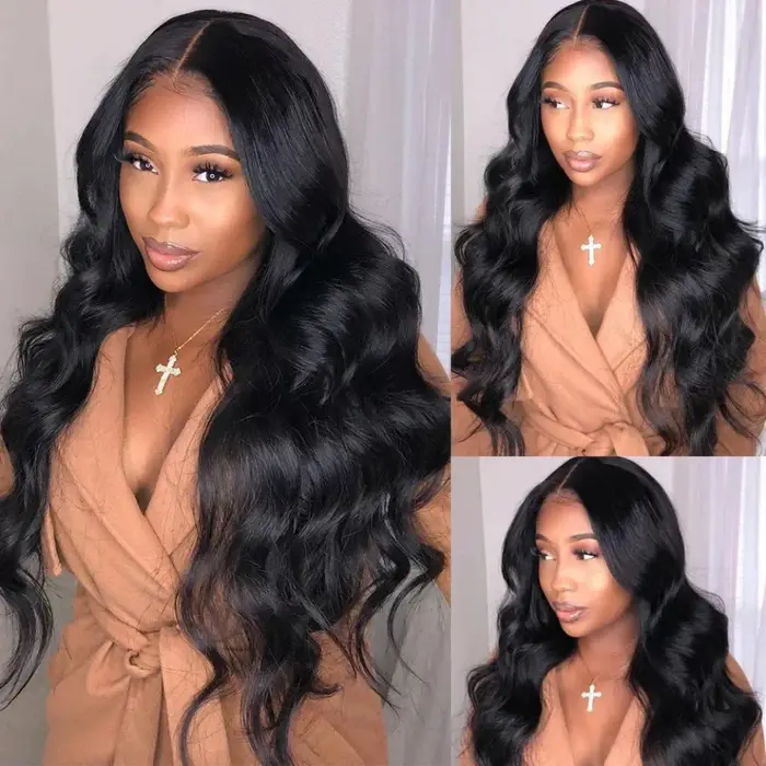 Perruques V-Part sans couture, ondulées, densité 200 %, cheveux brésiliens améliorés, 32 pouces, che