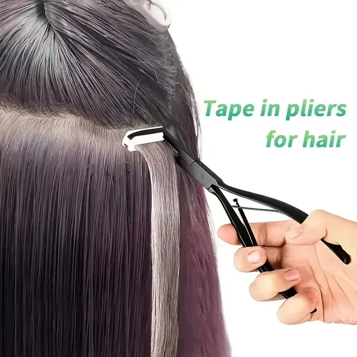 Pince à cheveux professionnelle en acier inoxydable pour extensions