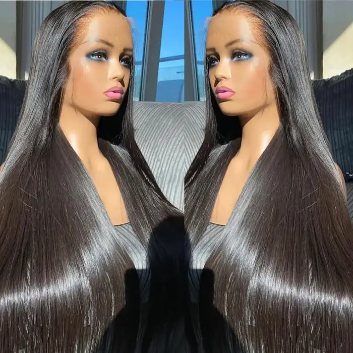 Perruque Lace Frontal Wig synthétique lisse et douce