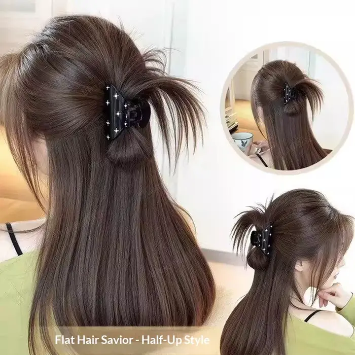Chignon désordonné et volumineux à pince