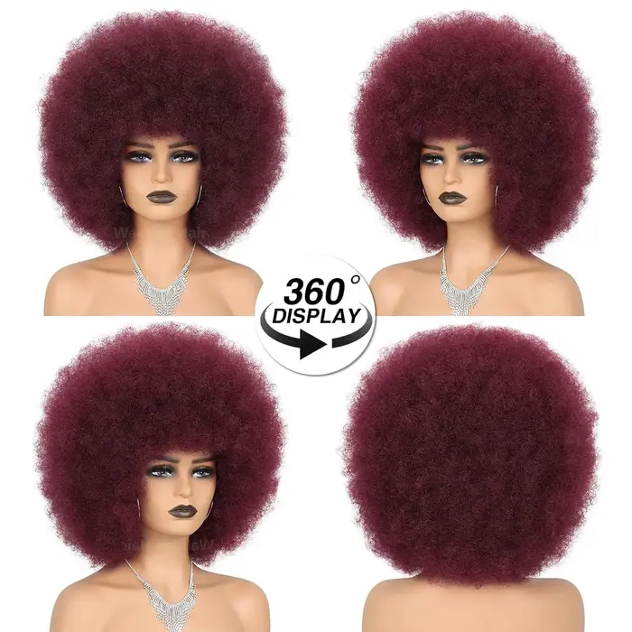 Perruques synthétiques Afro rouges pour femmes noires