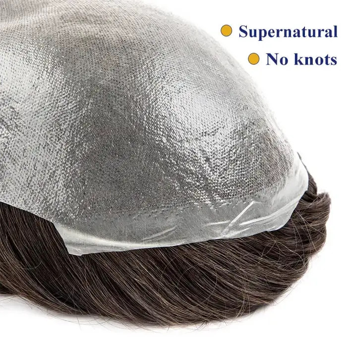Permier mâle prothèse de cheveux Ultra-mince 0.03mm peau perruques pour hommes 6 "prothèse capillair