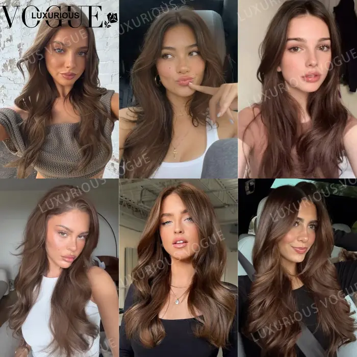 Perruque LUX VOGUE en cheveux humains 100% brun chocolat