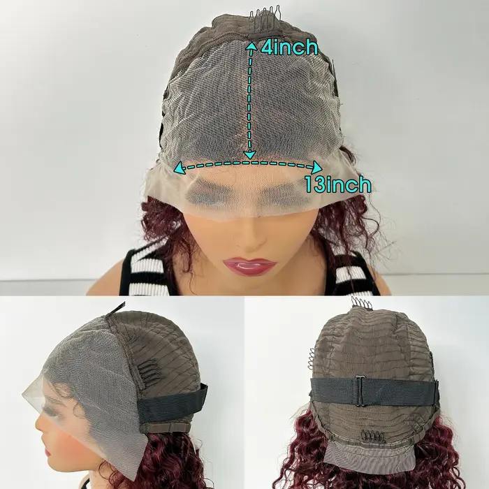 13x4 dentelle avant mettre en évidence rebondissant bouclés perruques de cheveux humains 300% densit