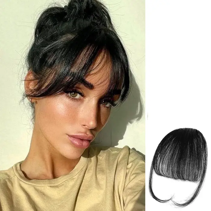 100% cheveux humains frange Extension à clipser franges avant postiches Air