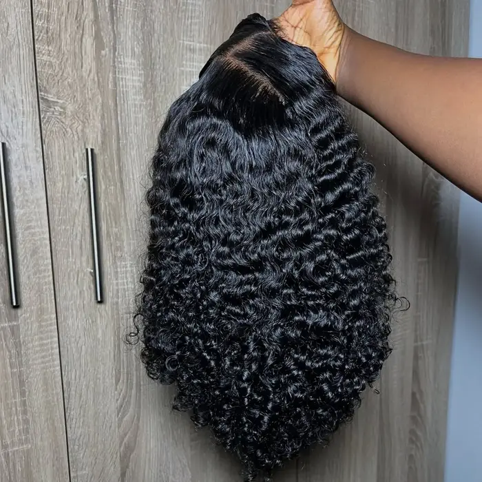 Perruque synthétique courte coupe bob bouclée crépue 13X4X1 HD Full Lace Frontal