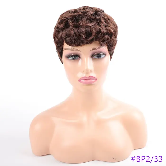 Perruques courtes pour femmes cheveux bouclés coupe courte perruque synthétique de haute qualité Afro femme artificielle faux Extensions d'usine originales