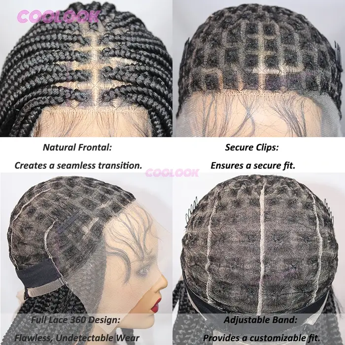 36 "Tenrow tresses dentelle perruque synthétique pleine