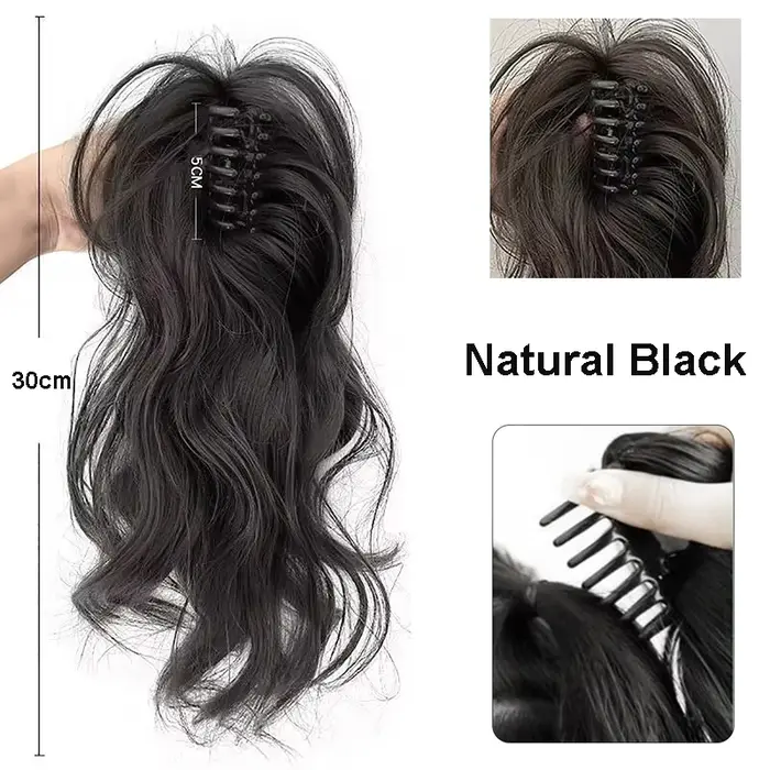 12 pouces/30CM pince à griffe synthétique en queue de cheval Extensions de cheveux pince à griffe co