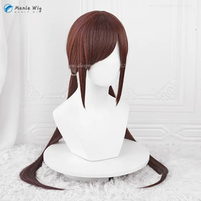 Perruque Cosplay OligMario Makinami avec Bonnet