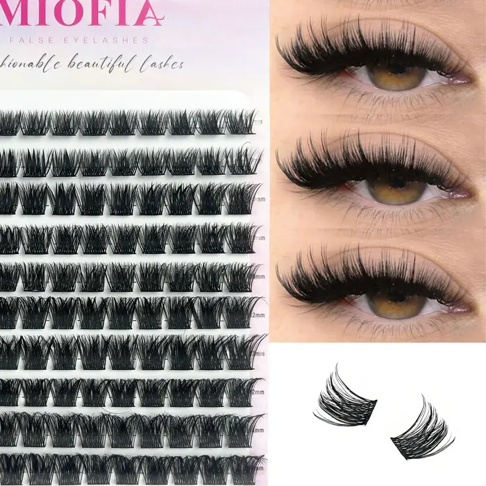 120 grappes de cils individuels D Curl 8-14mm plateau mixte Extension