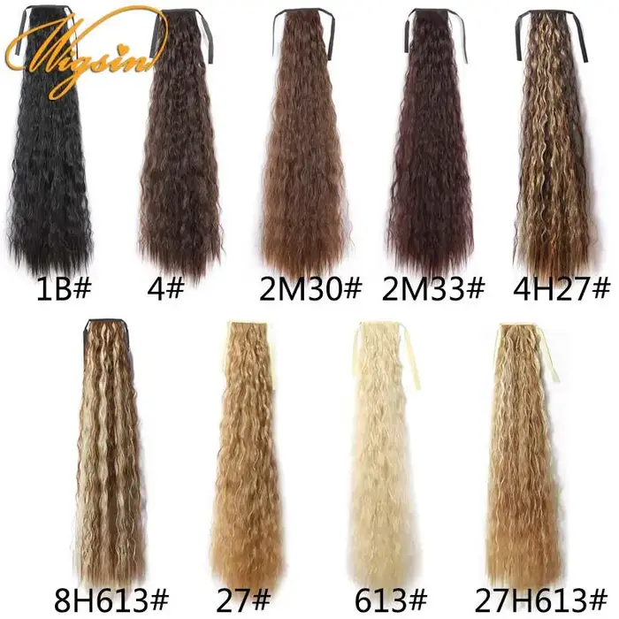 WIGSIN 32 pouces synthétique longue crépus bouclés queue de cheval cordon pince en queue de cheval n
