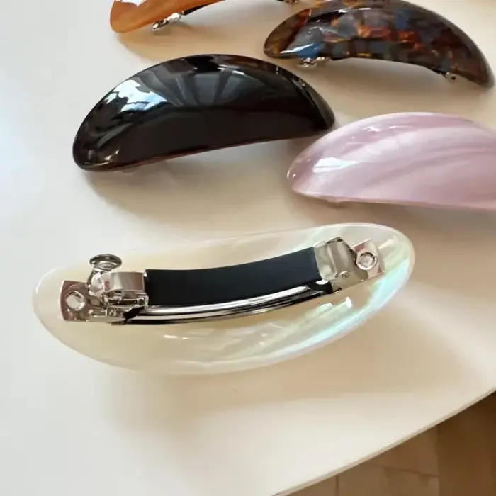 Pince à cheveux ovale vintage coréenne en acétate pour femmes et filles