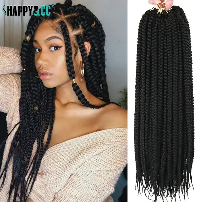 Tresses synthétiques moyennes de 18 pouces