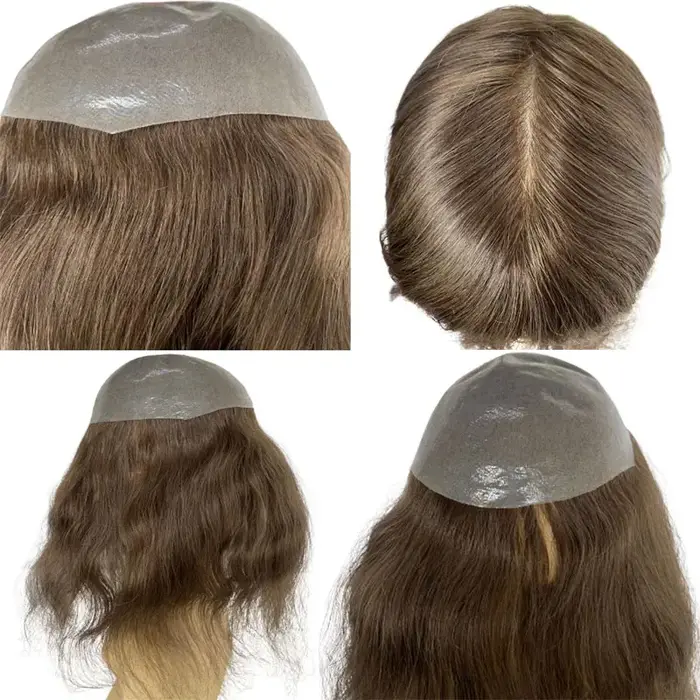 Perruque naturelle en cheveux humains vierges européens de 12 pouces