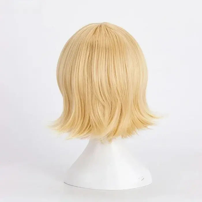 Rin Len Cosplay Rin Len perruque courte blonde résistant à la chaleur cheveux synthétiques Anime