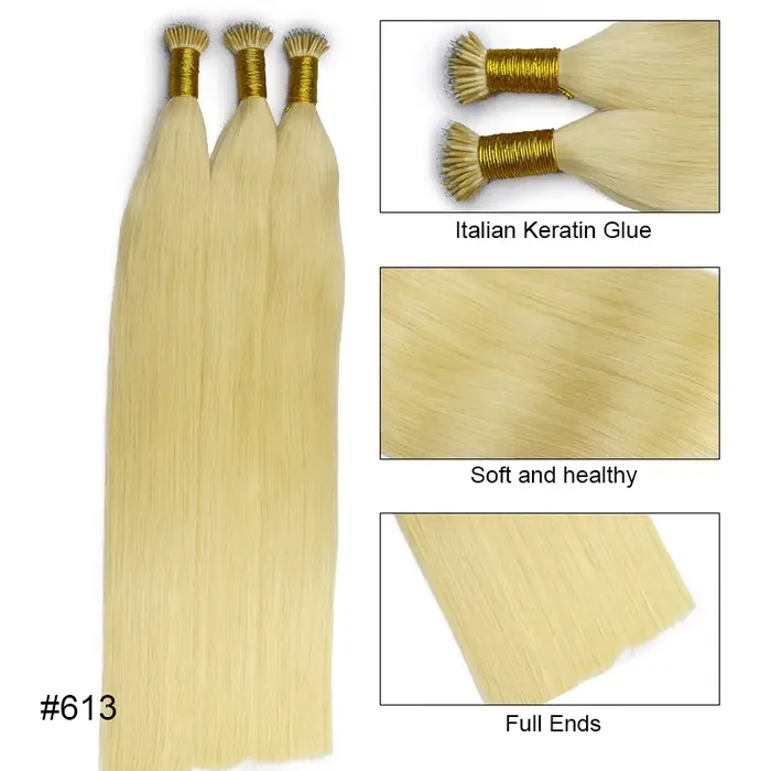 Extension de cheveux humains Nanoring droits Capsule de kératine de haute qualité Micro anneau Extensions