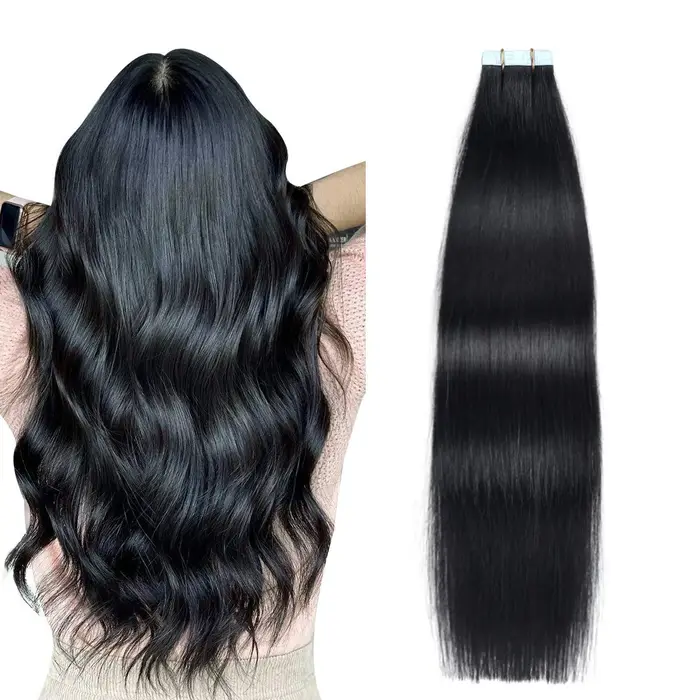 Extensions de cheveux à clipser, couleur rouge, 20 pièces, 100% cheveux humains Remy, couleur unie, 