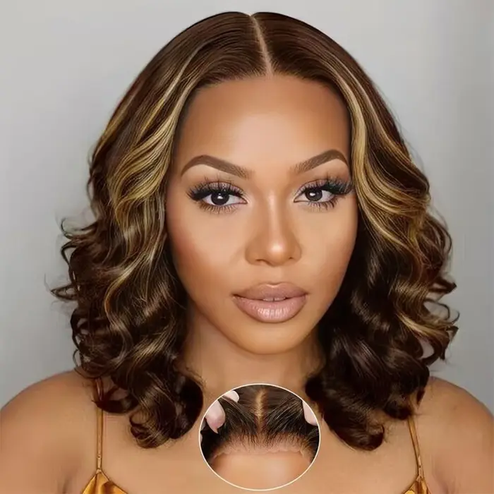 100% malaisie cheveux 250 densité Double dessiné P4 27 Ombre mettre en évidence vague rebondissante 