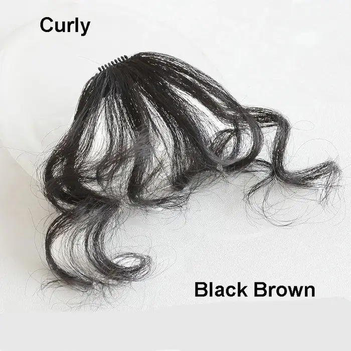 Sunslymei faux synthétique bouclés Air frange Clip-In Extension de cheveux