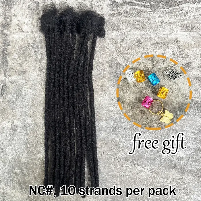 Extensions de dreadlocks en cheveux humains, largeur 0,6 cm, 4-20 pouces, extensions de locs permane