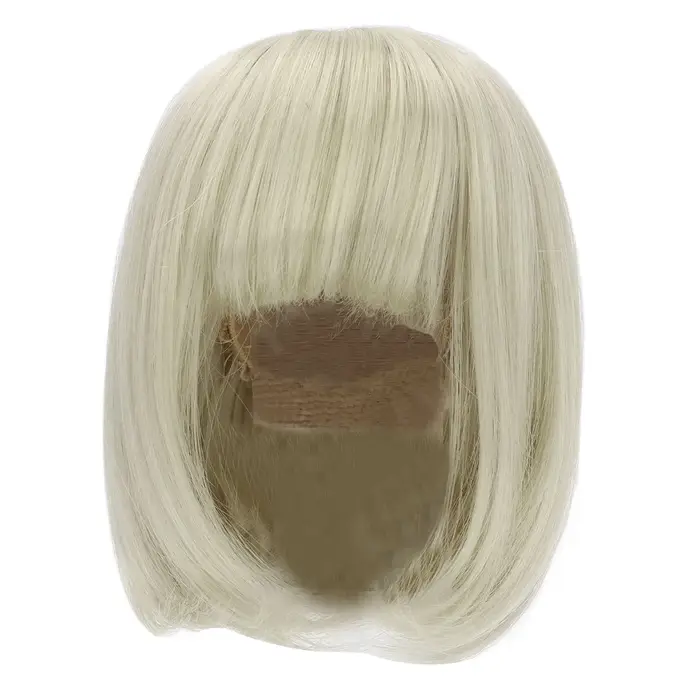 Perruque pour poupée, cheveux raides, frange droite, longueur aux épaules, cheveux courts, doux, fac