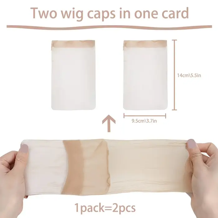 Lot de 2 bonnets de perruque unisexes HD invisibles