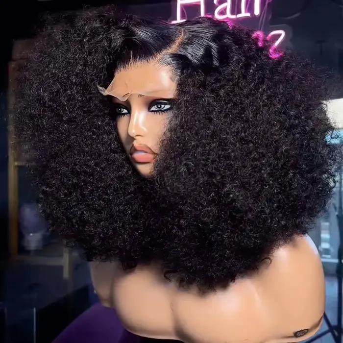 Perruques Bob Courtes Ondulées en Cheveux Humains avec Dentelle Transparente HD 13x4, Densité 180, P